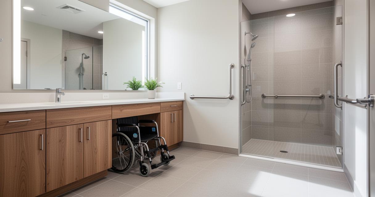 Aménagement d&rsquo;une salle de bains PMR : les dimensions idéales pour intégrer un éclairage sécurisé